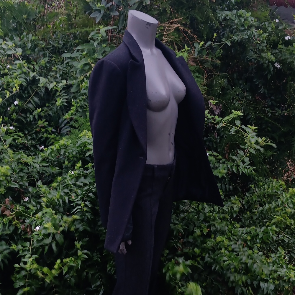 NORTON Mc NORTON PETITES LADIES PURE WOOLMARK  VINTAGE BLACK LUXURY BLAZER - Picture 9 of 17